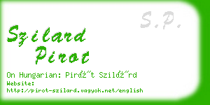 szilard pirot business card